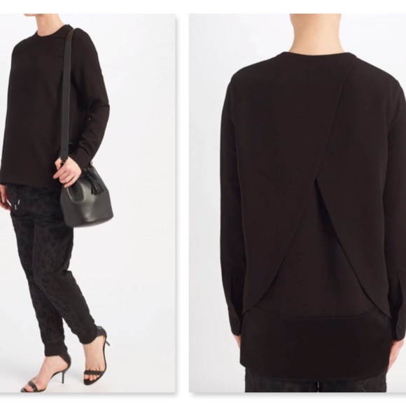 NWT Alexander Wang Black Tunic Top With Cross Size 0 - Picture 1 of 3